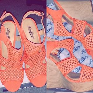 Lucky Brand Coral Woven Wedge Sandals